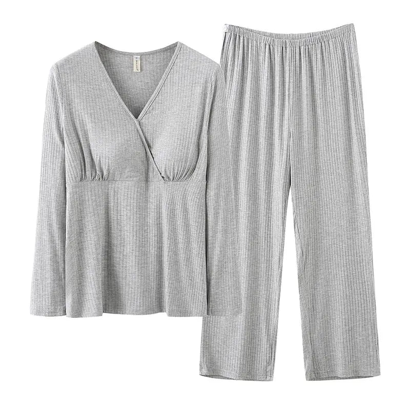 Pregnancy Breastfeeding Clothes Spring Summer Maternity Pajamas Women's Postpartum Suits Homewear Pregnant Women Nursing Pajamas
