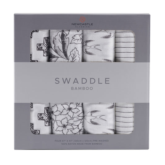 Monochrome Bamboo Muslin Swaddle 4PK