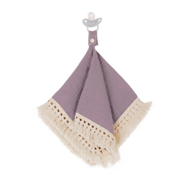 Doodalou Muslin Boho Pacifier Blanket - Mauve